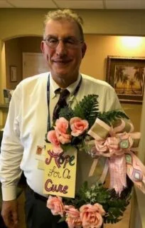 dr with flowers